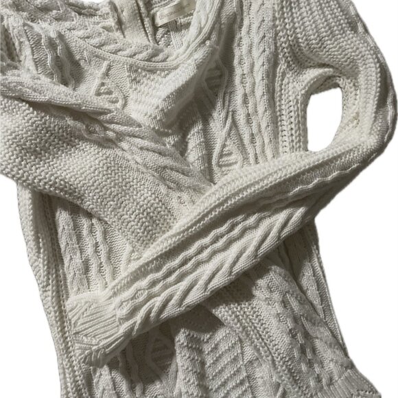 495$ LoveShackFancy Ivory Knit Mini Sweater Dress Long Sleeves Size XS White EUC - Picture 4 of 6